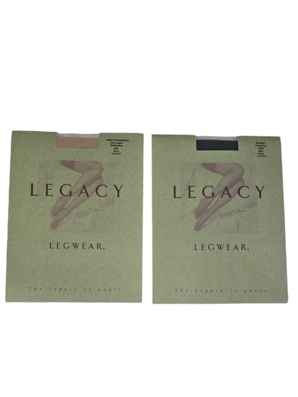 Legacy Legwear Pantyhose Shapewear Control Top A53201 Nude & A31857 Black Tight